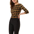 thumbnail image 4 of INSPIRE CHIC Blouse en Tricot Extensible à Encolure Bateau pour Femme à Manches 3/4 pour le Travail, 4 of 6