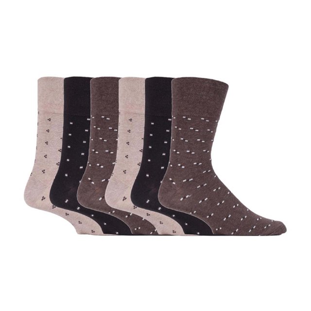 Gentle Grip - 6 Pairs Mens Gentle Grip Non Elastic Socks