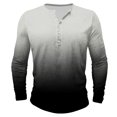 thumbnail image 2 of Men's Printing Button Casual Long Sleeve Round-Neck Blouses Shirts RXIRUCGD Gris, Taille: 2TG, 2 of 4