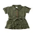 thumbnail image 1 of Summer Toddler Kid Baby Girl Short Sleeve Button Dress Party Ruffle Dress, 1 of 5