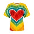 thumbnail image 4 of FAIWAD Tie Dye Print Tunic Tops for Womens Short Sleeve Round Neck Trendy Spring Summer Tops, 4 of 4