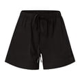 thumbnail image 4 of Pisexur Womens Shorts Solid Color Elastic Waist Shorts Summer Casual Adjustable Drawstring Shorts Quick Dry Gym Yoga Workout Shorts Comfy Loose Linen Shorts Plus Size Shorts with Pockets S-5XL, 4 of 7