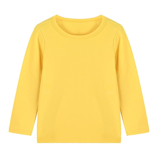 Chandails pour Tout-Petites Filles Liquidation Enfants Hommes et Femmes Manches Longues Col Rond Hauts Chandail pour Bébé Jaune 140