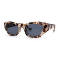 thumbnail image 3 of Womens Mod Thick Plastic Chunky Cat Eye Sunglasses Beige Tortoise Black, 3 of 4