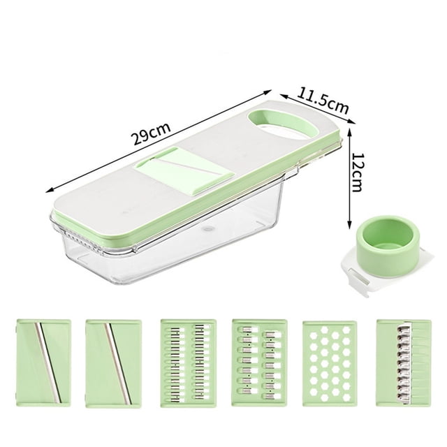 Oleegame 1 Pce Coupe-Frites 7 en 1 Trancheur de Légumes Réglable Trancheur de Cuisine en Acier Inoxydable Râpe pour Trancheur de Légumes Trancheur de Concombres Trancheur Mince Trancheur de Légumes
