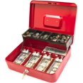 thumbnail image 1 of Locking Cash Box with Lock Money Box with Cash Tray Lock Box with Key Money Saving Organizer .Lx .Wx .H es XL Large, 1 of 7