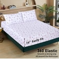 thumbnail image 2 of RUVANTI Draps 100 % Coton – Parure de Lit en Percale pour Lit Simple, Motif Floral Rafraîchissant et Respirant, Résistants et d'Une Douceur Incomparable, Bonnet de 40 cm, Ensemble 3 Pcs, Funa Flora, 2 of 8