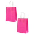 thumbnail image 1 of Oleegame 2PC 4Pcs Hand Paper Bag Kraft Paper Bag Packing Gift Bag Colorful Shopping Bag Pink, 1 of 3