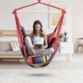 thumbnail image 3 of Hammock Chair Hanging Rope Swing with 2 Cushions  Anti-Slip Rings for Any Indoor or Outdoor Spaces, 3 of 8
