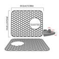 thumbnail image 3 of Binwennn Countertop Dish Rack Self Draining Dish Rack Silicone Kitchen Protector Mat Folding Heat Non Kitchen Mats Grid Accessory Grey For Bottom Of Farmhouse Stainless Steel Porcelain, 3 of 8