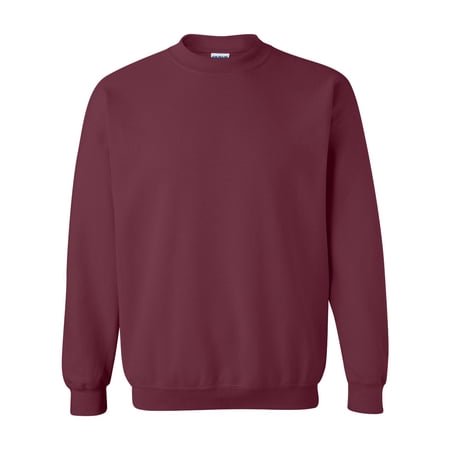 Gildan Heavy Blend™ Crewneck Sweatshirt 18000 in a solid maroon colour. This men's sweatshirt features a classic crewneck design with ribbed cuffs and hem, offering a comfortable and casual fit. Suitable for layering or standalone wear.