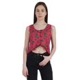 thumbnail image 1 of Moomaya Crop Top à Franges Imprimé pour Femmes, Blouse d'Été Sans Manches à Boutons, 1 of 7
