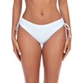 thumbnail image 3 of Ocean Blues Women's Full Coverage Swim Bottoms Sides Drawstring Mid Rise Bikini Bottom White Bathing Suit Size XXL, 3 of 9