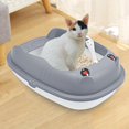 thumbnail image 3 of GROWTH TANK Cat Litter Box Cat Potty Pan Detachable Frame Potty Toilet Easy to Clean Gray L, 3 of 9