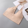 thumbnail image 4 of MIASHUI Bras for Women Halterneck Sports Bra Backless Deep V Neck Sports Bustier Padded Gym Bra Backless Adjustable Straps, 4 of 5