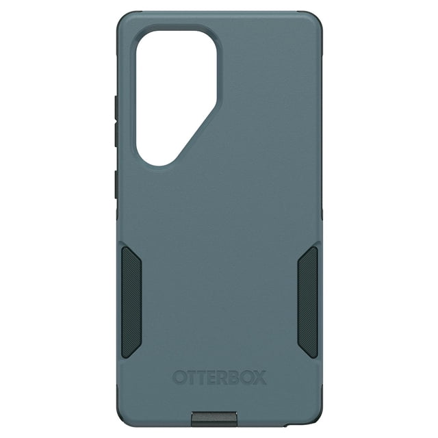 OtterBox Commuter Étui Sagebrush pour Samsung Galaxy S25 Ultra Montré à l'Arrière avec une Finition Sagebrush Mince et Mate et une Grande Découpe de Caméra. Comprend des Panneaux de Prise Noirs Texturés, logo OtterBox Embossé, Pare-Chocs Renforcés, protection contre les Chutes à Double Couche, Couvre-Port, Rebord d'Écran Surélevé, Compatibilité avec la Recharge Sans Fil, et Fonctionne avec les Protecteurs d'Écran OtterBox.