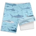 thumbnail image 4 of Sunnyoo Big Boys Shark Print Quick Drying Swim Trunks with Compression Liner, 4 of 4
