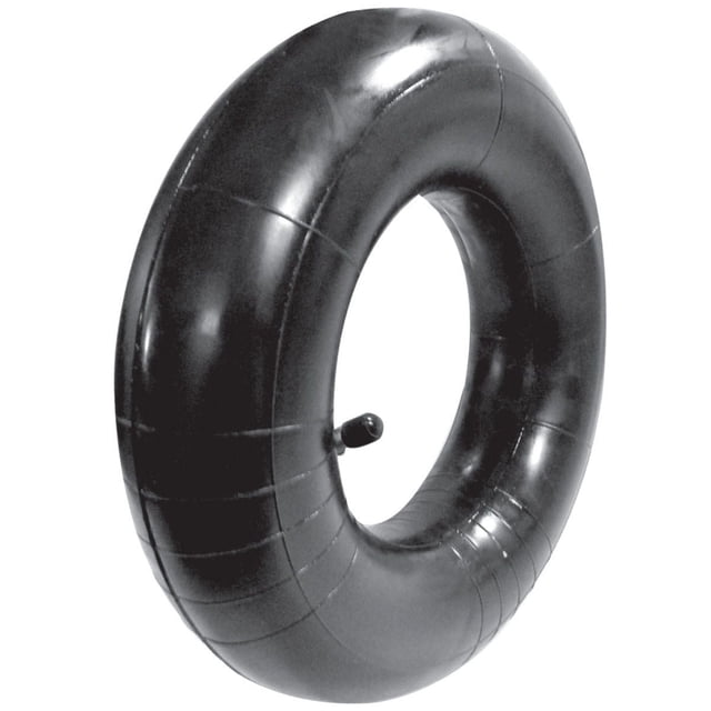 Laser Inner Tube for tire size 15 x 6.00 x 6, black butyl rubber with a straight valve stem, designed for easy inflation and effective repair of flat tires on lawn and garden equipment including snow blowers, tractors, and trailers.