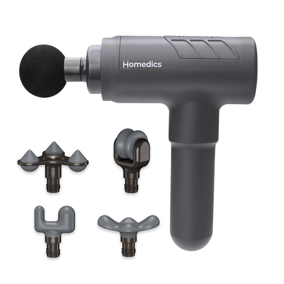 Homedics Therapist Select Percussion Deep Tissue Massage Gun with 5 attachments