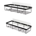 thumbnail image 3 of Era Aldo Wall Mount Shampoo Caddy, Adhesive, 2 Pack Matte Black, 3 of 4