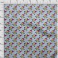 thumbnail image 3 of oneOone Georgette Viscose Fabric Leaves|Bird & Floral Block Printed Fabric 1 Yard 42 Inch Wide, 3 of 4