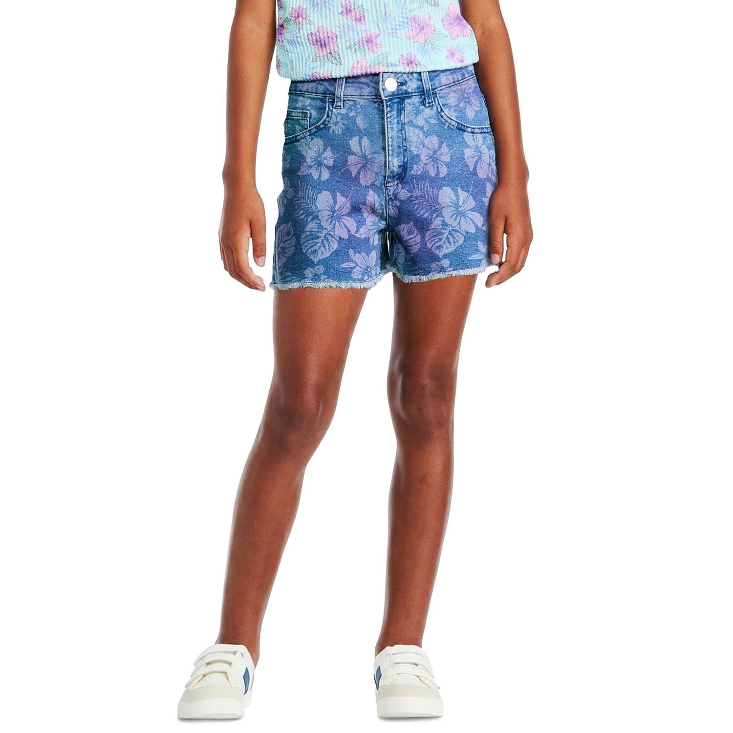 Short en denim imprimé Justice pour filles