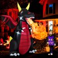 thumbnail image 1 of Costway 8 FT Halloween Inflatable Fire Dragon Giant Blow up Decoration with LED Lights, 1 of 10