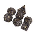 thumbnail image 1 of pitrice Ensemble de 7 Pcs de dés en Métal Creux DND avec Étui de Transport pour l'Enseignement des Maths D&D PRG, 1 of 9