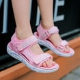 thumbnail image 2 of PMVFHDE Cute Sandals Children's Fashion Solid Color Open Toe Breathable Comfortable Sandals Pink,9-9.5 Years, 2 of 9