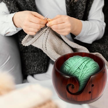 Meitianfacai Support de Bol en Fil de Bois Bol de Fil à Tricoter Portable Bols de Fil au Crochet pour Tricoteurs Crocheters