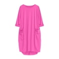 thumbnail image 4 of Pompotops Robe Ample pour Femmes avec Poches, Col pour Dames, Hauts Longs Décontractés, Robe Grande Taille en Solde, 4 of 4