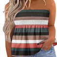 thumbnail image 3 of Women‘s Strapless Tank Tops Sleeveless Pleated Gradient Color Ladies Summer Boho Print Loose Fit Pullover, 3 of 6