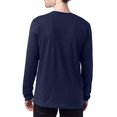 thumbnail image 3 of Hanes Mens Perfect-T Long Sleeve Cotton T-Shirt 2-Pack, L, Navy, 3 of 4