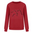 thumbnail image 4 of Chandails à Capuchon Mode pour Femmes 2023 et Hiver Décontracté Ample Imprimé Chat Manches Longues Col Rond Chandail Rabais de 50 % Liquidation Costumes d'Halloween/Noël, 4 of 4