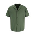 thumbnail image 3 of Cuban Linen Shirts for Men Vintage Retro Button Down Shirt Loose Fit Moisture Wicking Short Sleeve Beach Shirts, 3 of 5
