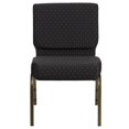 thumbnail image 3 of 4 Pk. HERCULES Series 21''W Stacking Church Chair in Black Dot Patterned Fabric - Gold Vein Frame, 3 of 9