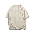 thumbnail image 2 of BOBOGOJP T-Shirts pour Hommes en Coton Léger à Manches Courtes Col Rond (Beige,TG), 2 of 4