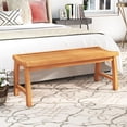 thumbnail image 4 of Gymax 2PCS 2-Person Patio Garden Dining Bench w/Contoured Slatted Seat 800 lbs Capacity, 4 of 9