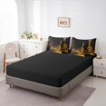 thumbnail image 4 of Guitar 7 Piece Comforter Set twin Bed in a Bag,Abstract Musical Instruments Bedding Sets Golden Music Notes Sheet Set with Comforter, 4 of 5