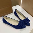 thumbnail image 2 of Xfvqtps Womens Pointed Toe Bow Flats Colorful Quilted Insole Comfortable Casual Flat Shoes for Work Leisure Blue, 2 of 5