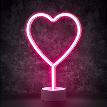 Merkury Innovations – Néon LED en forme de cœur de 12 pouces, LED roses (Lot de 1)