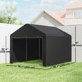 thumbnail image 3 of Outsunny 6.6' x 7.8' Portable Shed, Waterproof Bike Tent, Black, 3 of 10