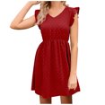 thumbnail image 2 of Gspmoly Robe d'Été, Robe Décontractée de Vacances pour Femmes à Col en V avec Ceinture à Oreilles en Bois, Robes d'Été pour Femmes Offres Prime, 2 of 5