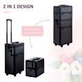 thumbnail image 4 of HOMCOM 3 in 1 Aluminum Makeup Train Cases Rolling Cosmetic Organizer Box, 4 of 10