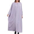 thumbnail image 1 of Birdeem Mode Femme Uni Grande Taille Manches Longues Poches Dames Robe à Manches Chauve-Souris Longue Robe, 1 of 3