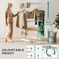thumbnail image 4 of HOMCOM 4-Tier Clothes Drying Rack w/ Side Wings Wheels for Indoor Outdoor, 4 of 10