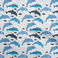 thumbnail image 1 of oneOone Rayon Blue Fabric Beach Dolphin Sewing Material Print Fabric By The Yard 56 Inch Wide, 1 of 4