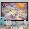 thumbnail image 1 of Designart Cottage sur Rivière dans la Forêt pendant Noël Cadre Flottant Traditionnel Art Mural, 1 of 4