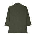 thumbnail image 4 of Plebaso Womens Plus Size Tops 3/4 Sleeve V Neck Casual T Shirts Loose Solid Color Button down Blouses Tees, 4 of 7