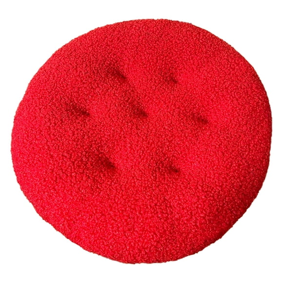 Dining Room Chairs Circular Plush Seat Cushion, 17.7X17.7In White Polyester Winter Cushion Outdoor Seat Cushions for Home Study Office Dormitory